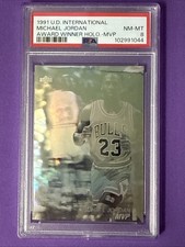 Ultra Rare Misprint 1991 UD International Michael Jordan AW4 MVP HOLO PSA Graded