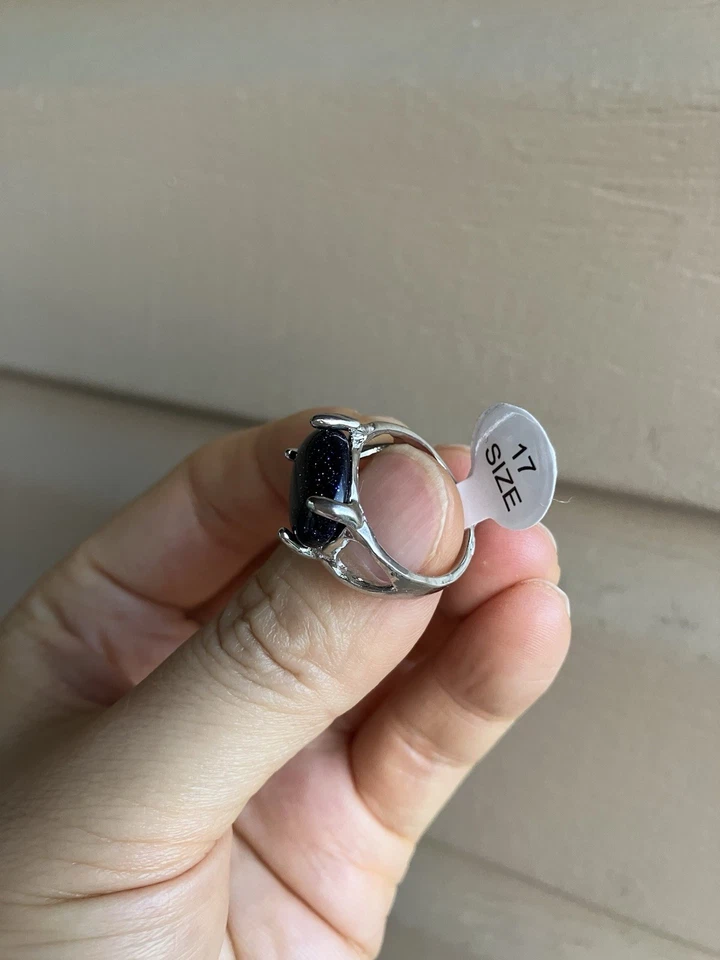 NEW glittering midnight blue goldstone ring 6 - Изображение 3 из 3