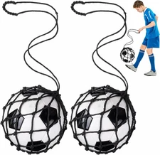 2PCS High-Density Soccer Kick Trainer, Return Training/Youth, Black 
