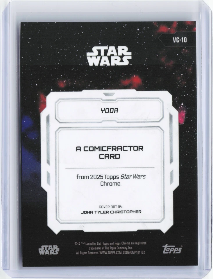 2025 Topps Chrome Star Wars Yoda ComicFractor SSP #VC-10 - Image 2 of 2