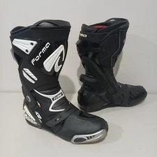 Forma Ice Pro Flow Track Racing Boots Black & White FORV210 Moto GP - VGC