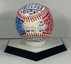 Ernie Banks Signed ONL Baseball, VCBC SuperStats, Hand Painted, JSA, HOF, Cubs