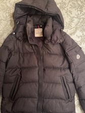 Moncler Montgenevre grigio lana vergine piumino giacca cappotto uomo taglia 4 XL 