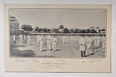 MARYLEBONE CLUB Players in the Field, 1901 Antique Cricket Photo Reproduction