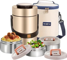 Termo Mejorado 67oz para Comida Caliente 3 Capas Apilable con Bolsa Aislante