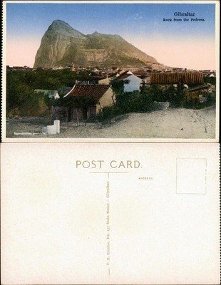 Gibraltar Rock from the Pedrera Panoramic View Vintage Postcard 1910