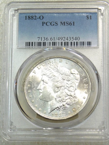 1882-O Morgan Silver Dollar PCGS MS61 Frosty White New Holder #D253A