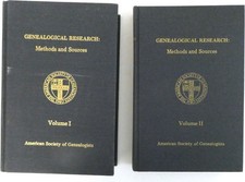 Genealogical Research Methods & Sources Vol 1-2 American Soc. of Genealogists