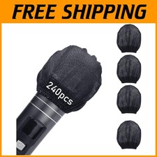 240 Pairs Disposable Mic Covers - Non-Woven, Black