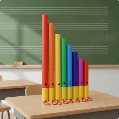 8 Pieces Rainbow Sound Tube Color Coded Classroom Percussion Boomwhacker Tubes