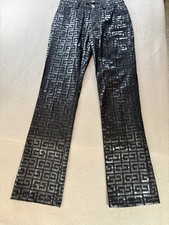 Vintage 1990s GUESS Jeans Glamour Women's Black Geometric Straight Leg