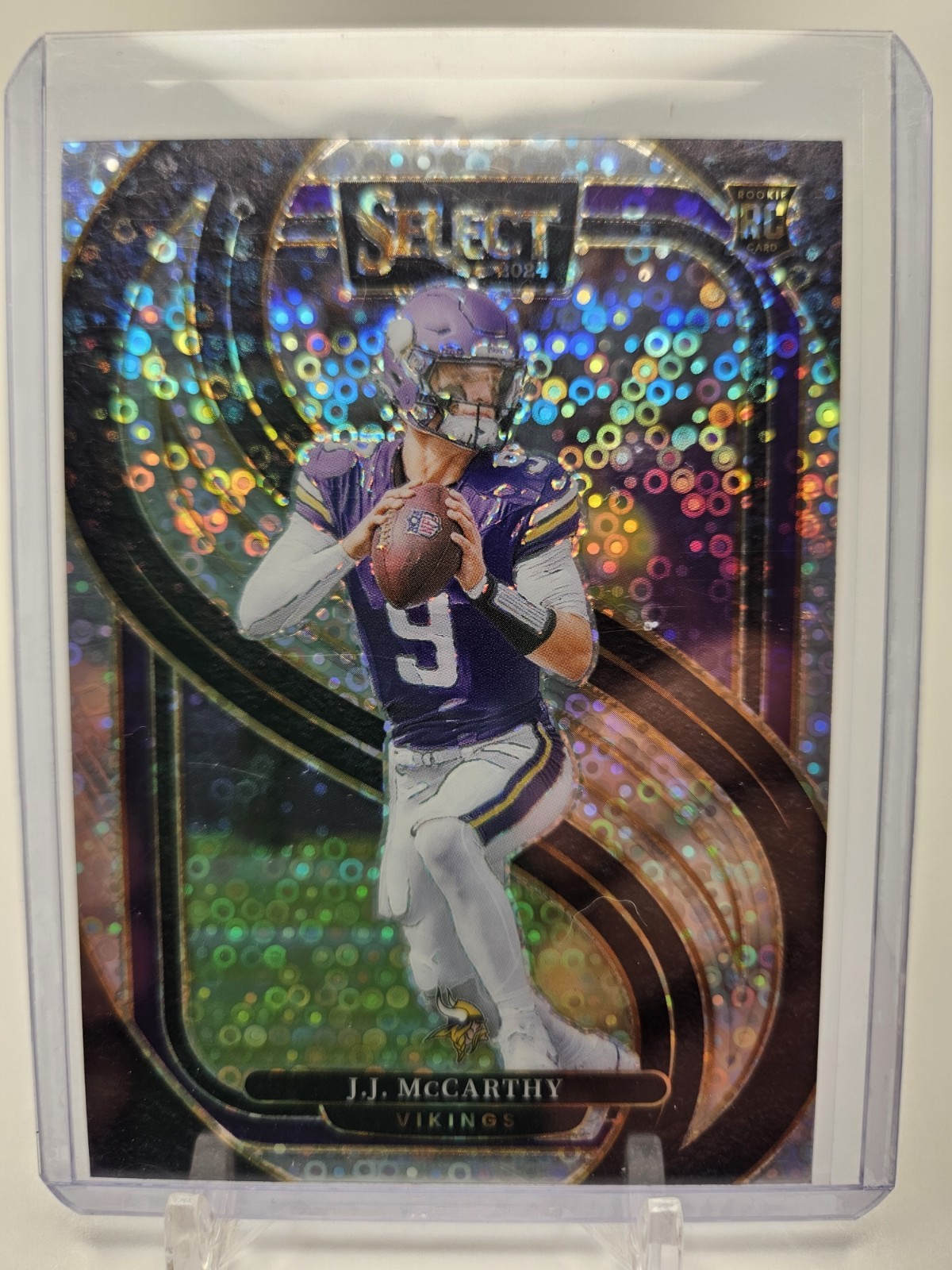 2024 Panini Select - Premier Level J.J. McCarthy #134 Disco Prizm (RC)