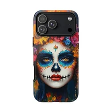 Day of the Dead Flower Girl Phone Case