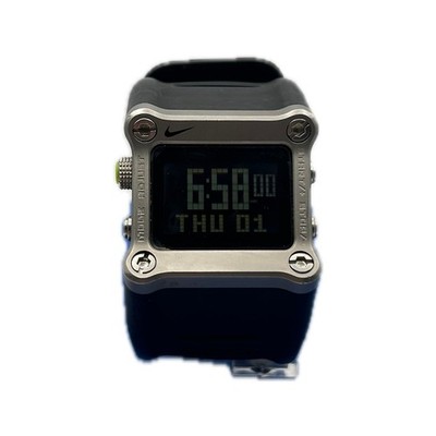 Nike WC0021 Training Watch Digital Sport Black Band Stainless Steel Bezel Used