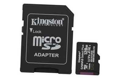 | Up to 150MB/s | Class 10, UHS-I, U1, 128GB Canvas Select Plus microSD Card