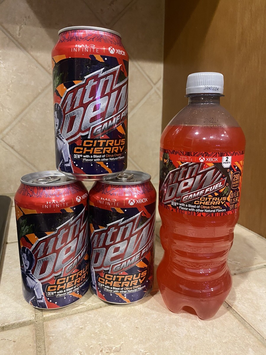3x New 2023 Mountain Dew Game Fuel Citrus Cherry 12oz Can 1x 20 Oz