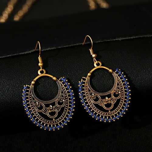 Mujeres Boho Patrón Retro Puño Ahuecado Elegante Gancho Pendientes Joyería Regalo - Imagen 28 de 140
