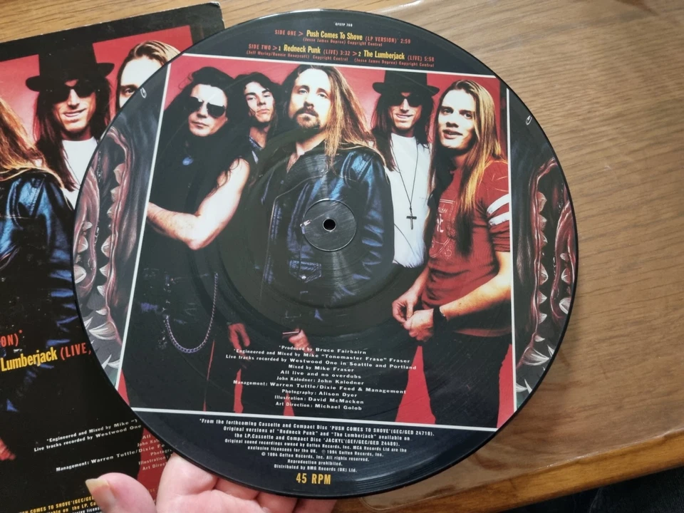 Jackyl – Push Comes To Shove PICTURE DISC Limited Edition 12” Single 1994 Foto 4 de 4