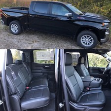 2020 Chevrolet Silverado Crew Cab Katzkin Leather Seat Covers Cover Black Solid 2020 Chevrolet Silverado Crew Cab Katzkin Leather Seat Covers Cover Black Solid