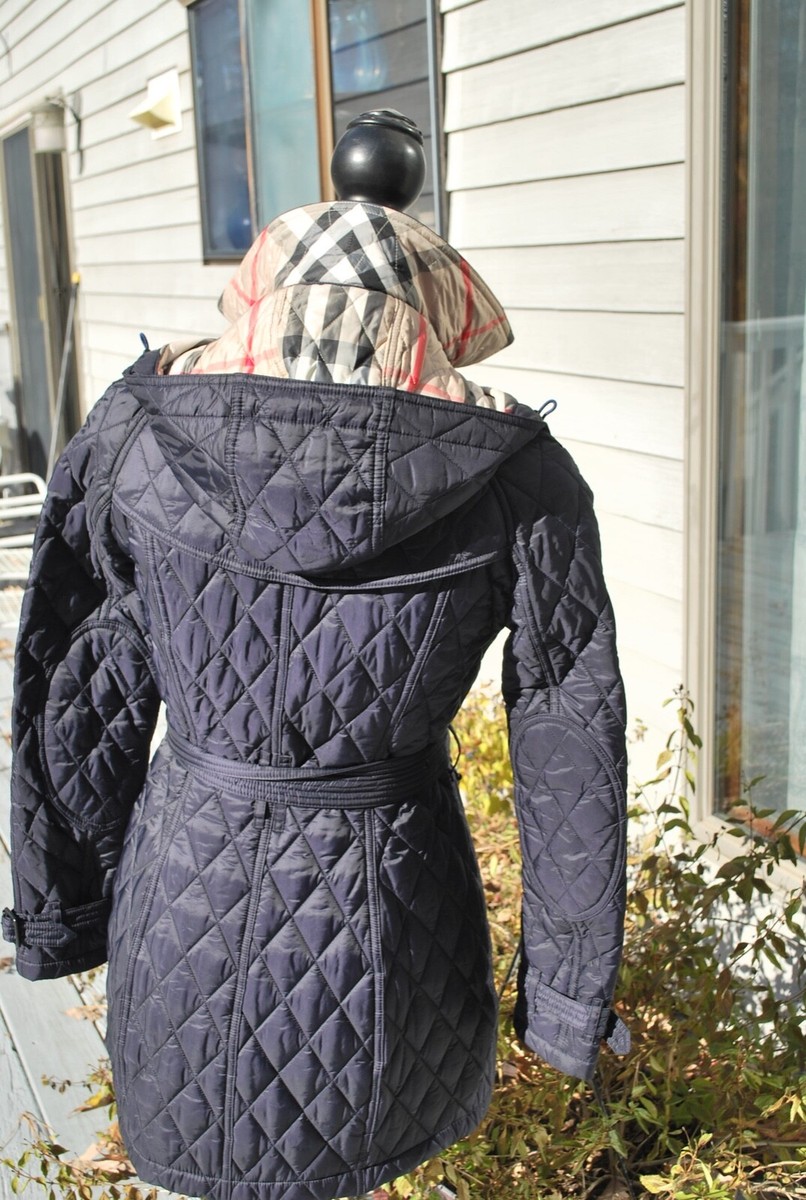 Burberry London Finsbridge Hooded Quilted Long Jacket Coat Burberry London Finsbridge Hooded Quilted Long Jacket Coat