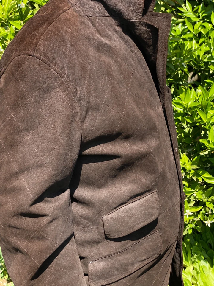 Burberrys Prorsum 100% Leather Pelle Trench Coat Jacket Parka Size 41 inch 52 L - Image 4 of 4