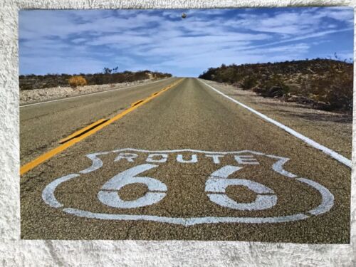 Route 66 shield painted on Route 66, 8”x11” card, buy two cards 3rd free! - Picture 1 of 2