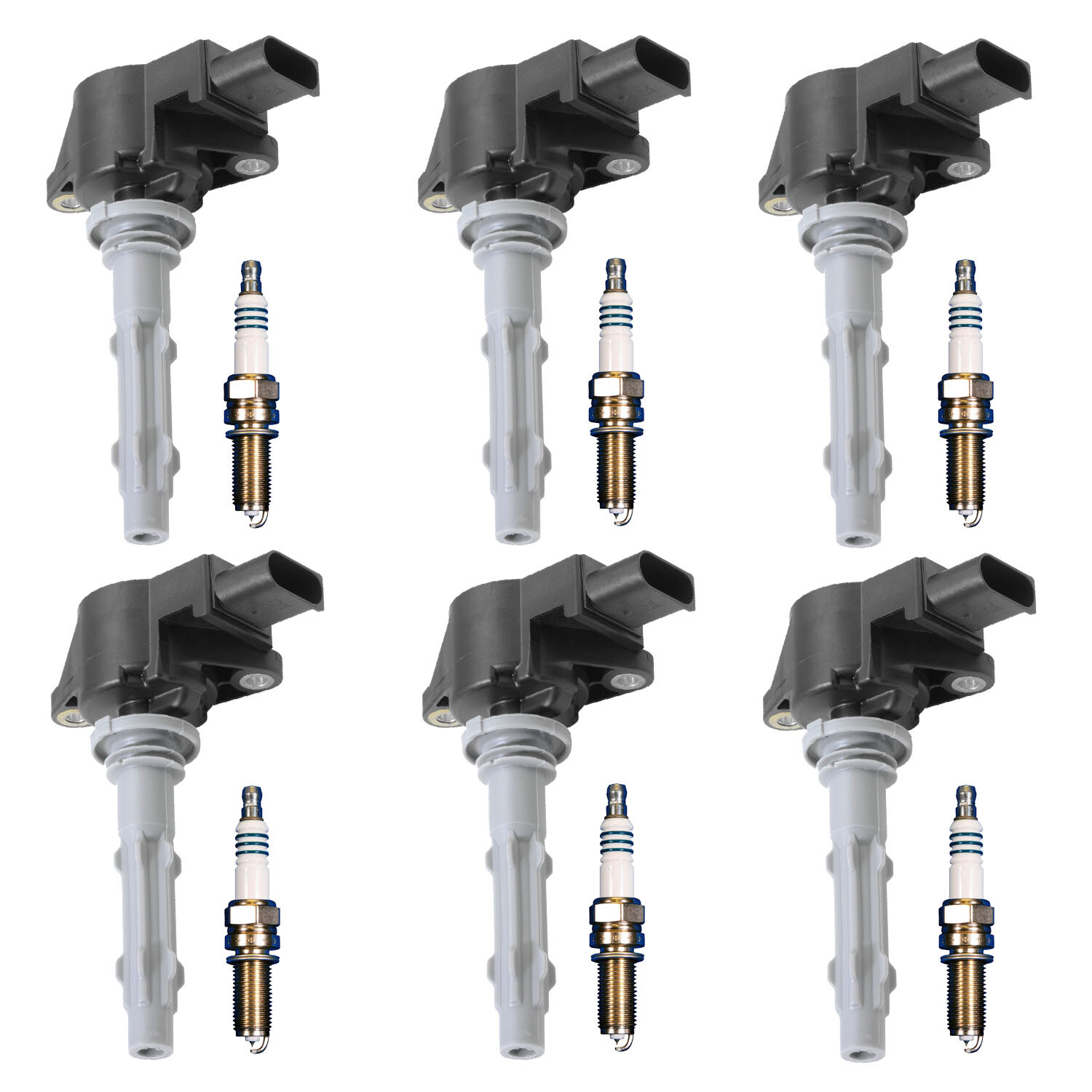 Bosch 6 Ignition Coil Denso 6 Iridium Power Spark Plug Kit For W203 W204 C209 V6