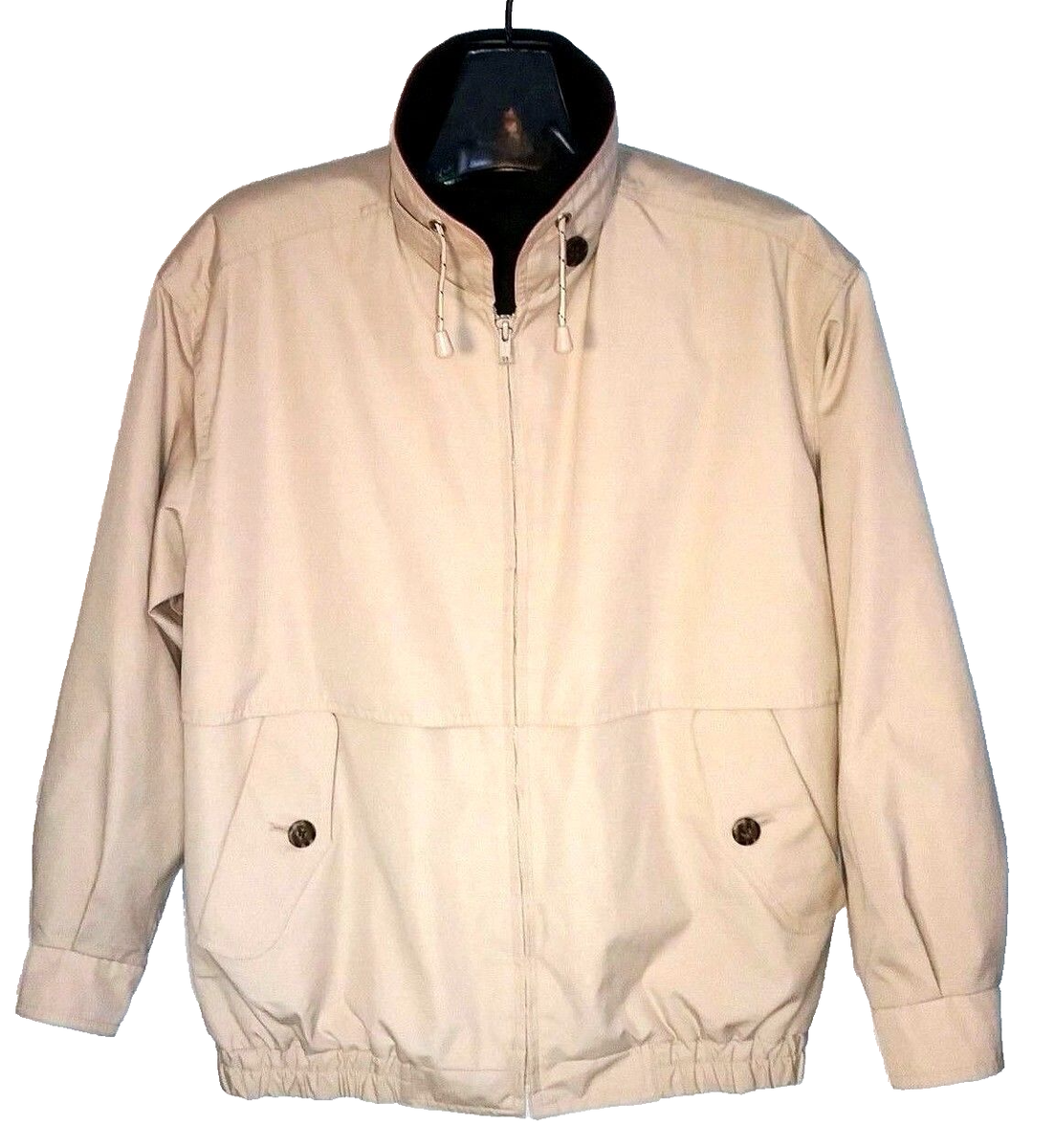 90s LONDON FOG Jacket Trench Beige Funnel Neck Zipout 90s LONDON FOG Jacket Trench Beige Funnel Neck Zipout