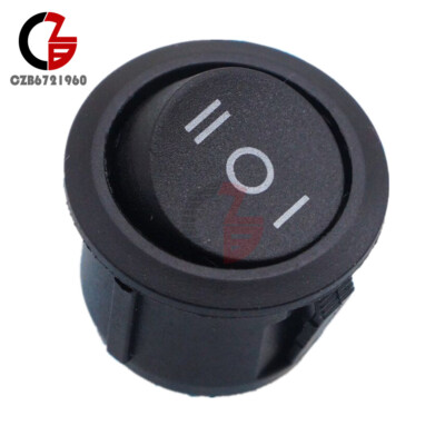 10PCS 3 Pin SPDT ON-OFF-ON Mini Round Black Snap-in Boat 0-1 Rocker Switch