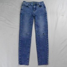 American Eagle 00 Hi Rise Jegging Light Wash Super Stretch Destroyed Denim Jeans