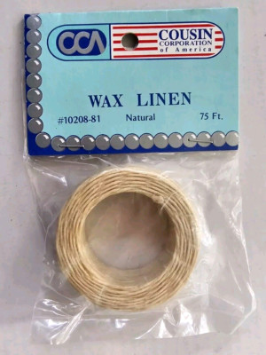 VTG Irish Linen Waxed Off White Thread New 75'