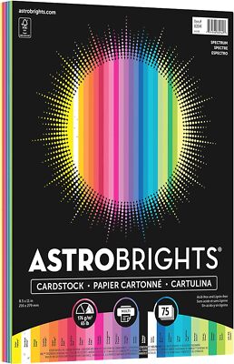 Astrobrights 25 Color Assortment 65 Lb Cardstock 8.5 X 11 For Craft Projects