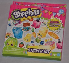 NEW Shopkins Sticker Kit Includes 4 Sticker Sheets 1 Decal Scene Over 100