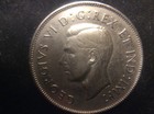 1944 Wwii Canada 50 cents,Silver 80%,88%rarity,29.72mm,roy al mint,11.66grms