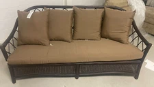 Frontgate Outdoor Patio Aluminum Wicker Sofa and  Loveseat Santa Clara cushions