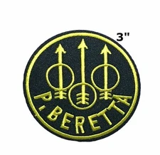 P. Beretta Logo Patch Embroidered Hook Loop Applique Badge Tactical Morale