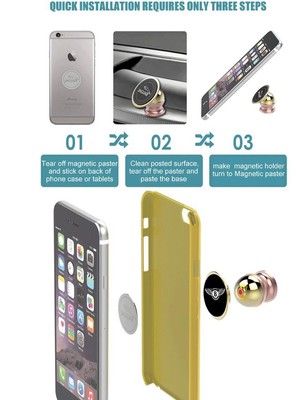 Attacco Magnetizzato Mittro Supporto Magnetico Universale Per Cellulare In Auto - Girevole 360°, Per Cruscotto, In Alluminio Supporto Telefono Magnetico 360 - Foto 7