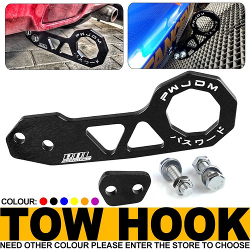Universal BLACK JDM Style Alumium Alloy Racing Car Rear Tow Hook for