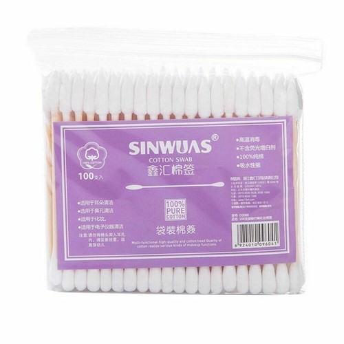 100PCS Baumwolle Tupfer Swab Applikator Q-Tips Doppel Spitze Holz Stäbe Ohr / - Bild 13 von 16