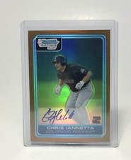 CHRIS IANNETTA 2006 BOWMAN CHROME GOLD REFRACTOR AUTOGRAPH ROOKIE CARD 21/50 