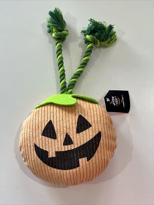 Dog Toy Pumpkin with Rope Plush  - Hyde & EEK! Boutique Orange Halloween New