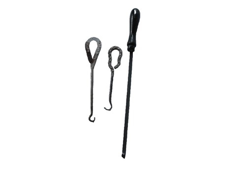 Victorian Steel Cut Crown Buckle Metal Two-Piece Hook Eye 