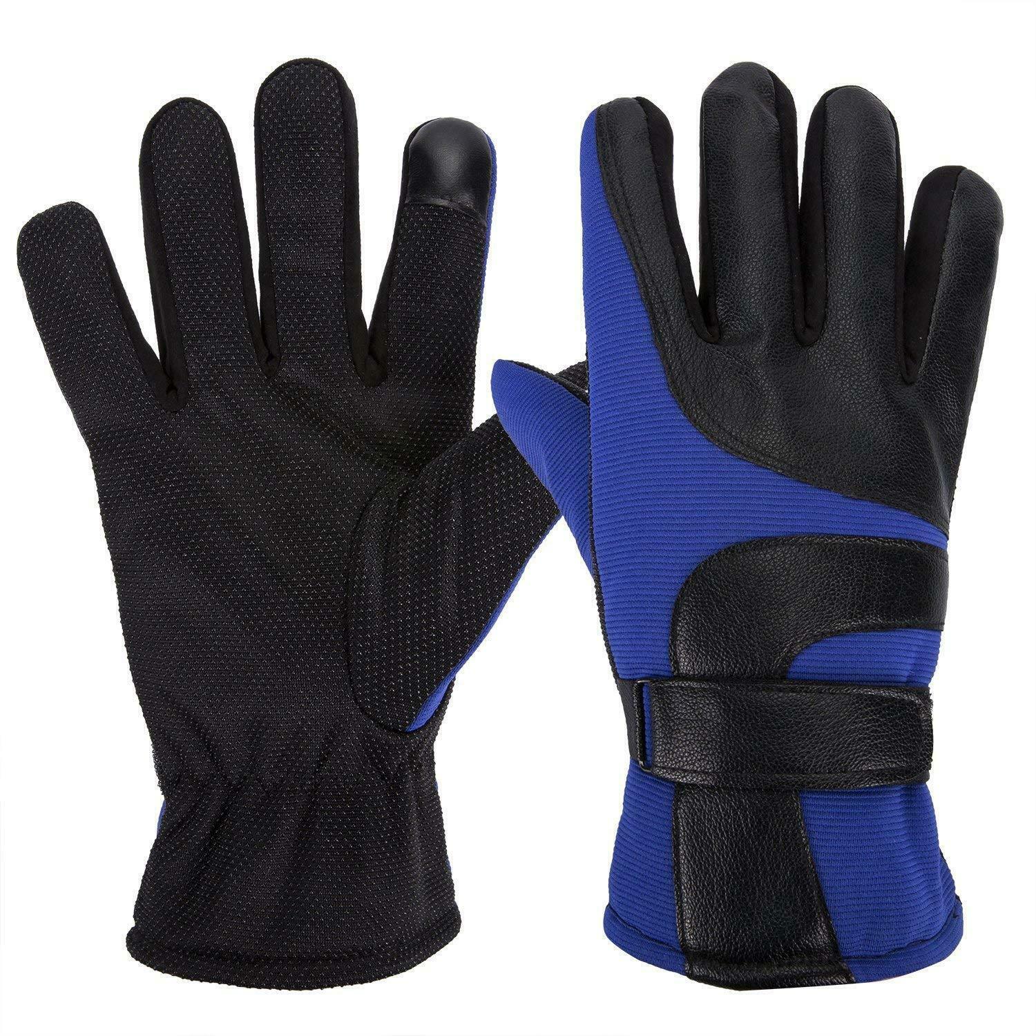 Blue and Black Tactical Winter Gloves for Cycling Hiking Paintball Powersports-image