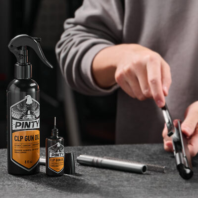 PINTY Gun Cleaner Lubricant Protectant 1 & 8 oz CLP Gun Care Maintenance Kit
