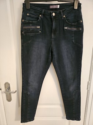 Mint Velvet Dark Blue Biker Style Jeans Size 12s UK