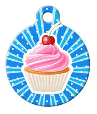 Pet ID Name Tag Cupcake Cherry Personalised Custom DOG CAT Name Tag