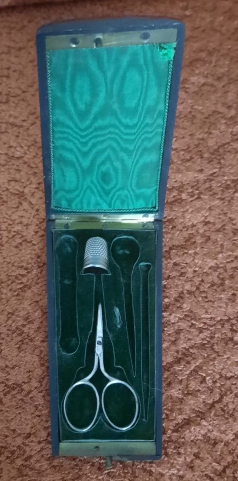 COFFRET BOITE ETUI NECESSAIRE SET DE COUTURE ANCIEN XIXe VIDE - Photo 4/4