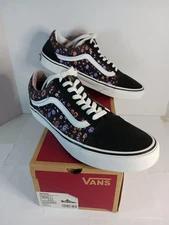 VANS Old Skool 'Multi Floral' Black Skate Shoes Sneakers Mens 10 US