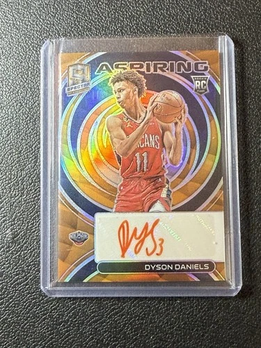 2022-23 Dyson Daniels Spectra Aspiring Orange Prizm Autograph Rookie Card /15.