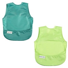 Short Sleeve Apron Bibs for Babies  Toddlers   2 Pack Waterproof, Mess-Proof...